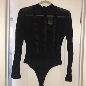 BNWT Black Sheer Bodysuit